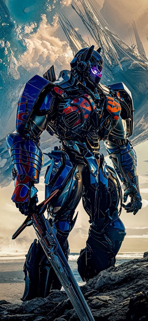Optimus Prime on Beach