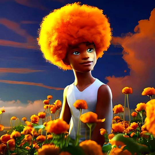 Orange Afro Flower Field - Related StockWalls wallpaper