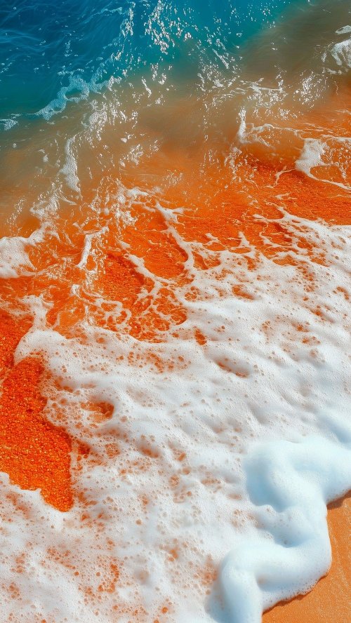 Orange Beach Waves - beach Wallpaper
