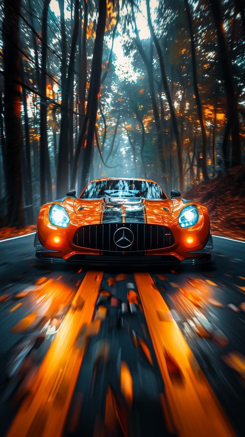 Orange Mercedes Forest Drive - Related OpersCraft wallpaper