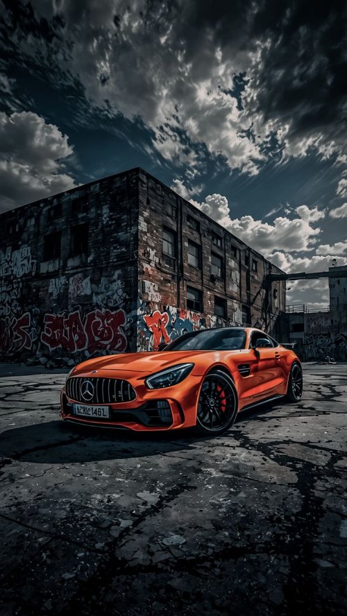 Orange Mercedes Graffiti - Related OpersCraft wallpaper