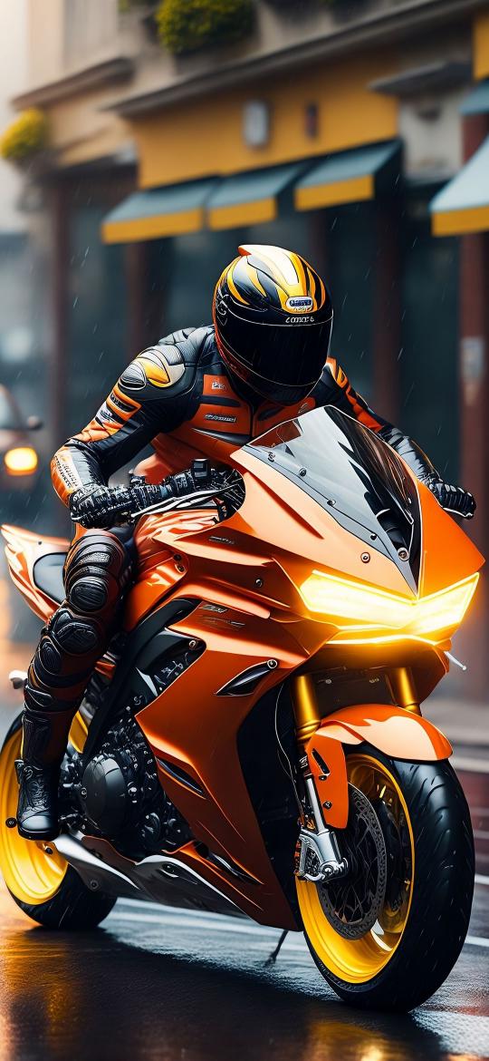 Orange Motorcycle Rider - Related OpersCraft wallpaper