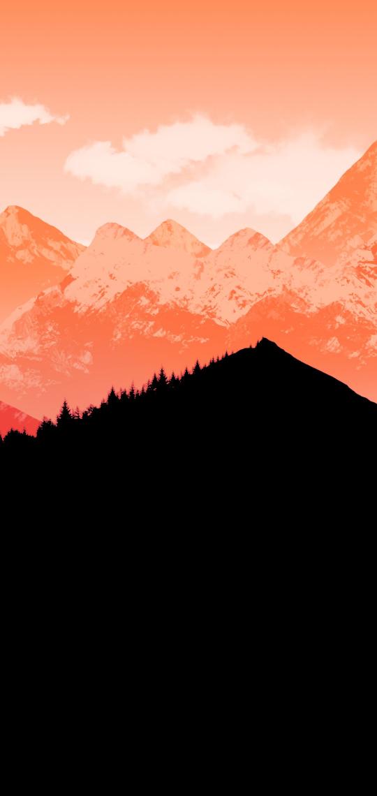 Orange Mountain Silhouette - Related OpersCraft wallpaper