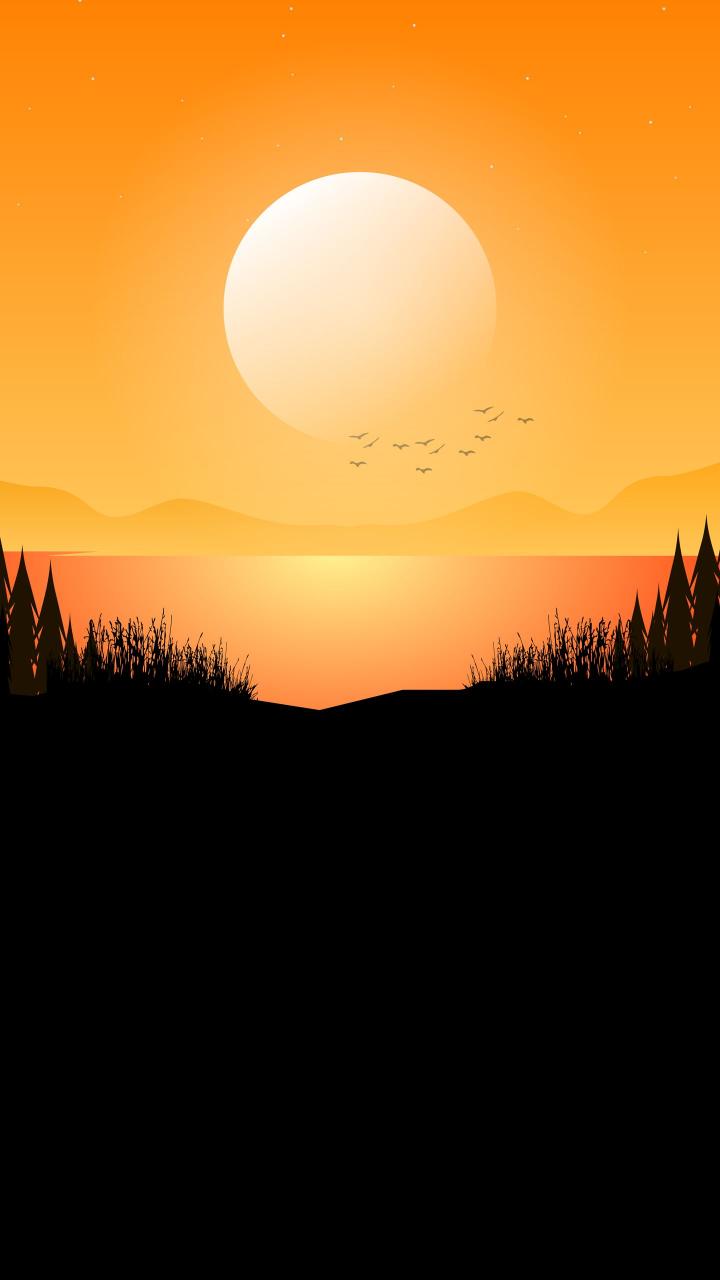 Orange Sunset Landscape - Related OpersCraft wallpaper