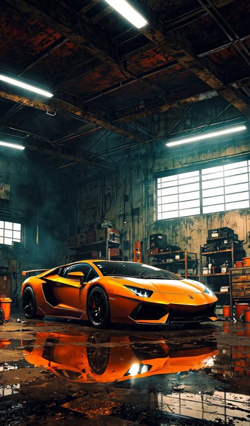 Orange Supercar Garage - Related OpersCraft wallpaper