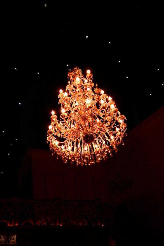 Ornate Chandelier Night - vintage Wallpaper