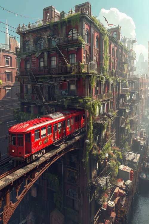 Overgrown City Train - Related OpersCraft wallpaper