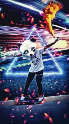 Panda Skater with Fire - Related OpersCraft wallpaper