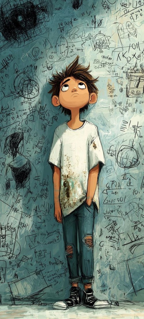 Pensive Boy Against Graffiti - Related OpersCraft wallpaper