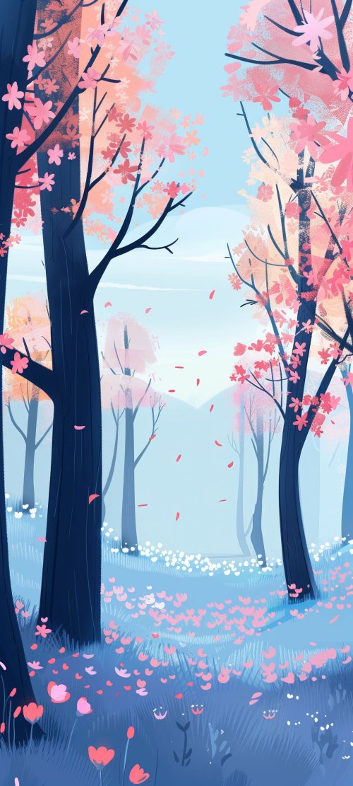 Pink Blossom Forest
