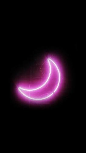 Pink Neon Crescent Moon - Related StockWalls wallpaper
