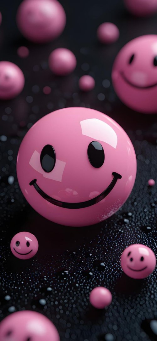 Pink Smiley Spheres