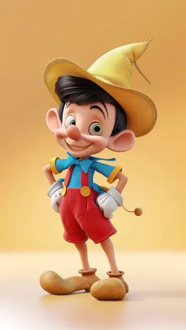 Pinocchio's Cheerful Pose - cartoon Wallpaper