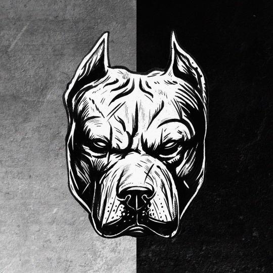 Pitbull Monochrome Illustration - Related OpersCraft wallpaper