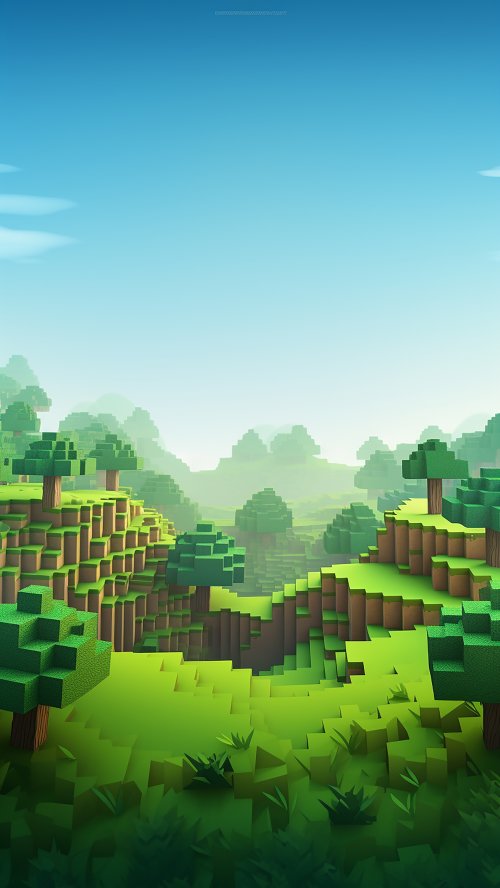 Pixelated Green Landscape - Related StockWalls wallpaper