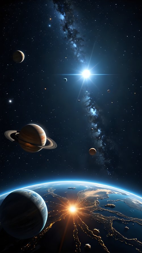 Planets and Earth View