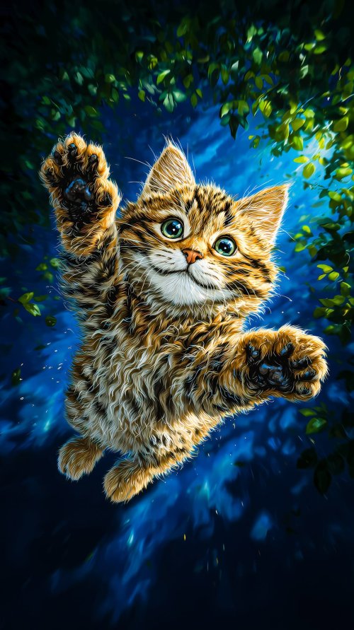 Playful Kitten in Nature - animals Wallpaper