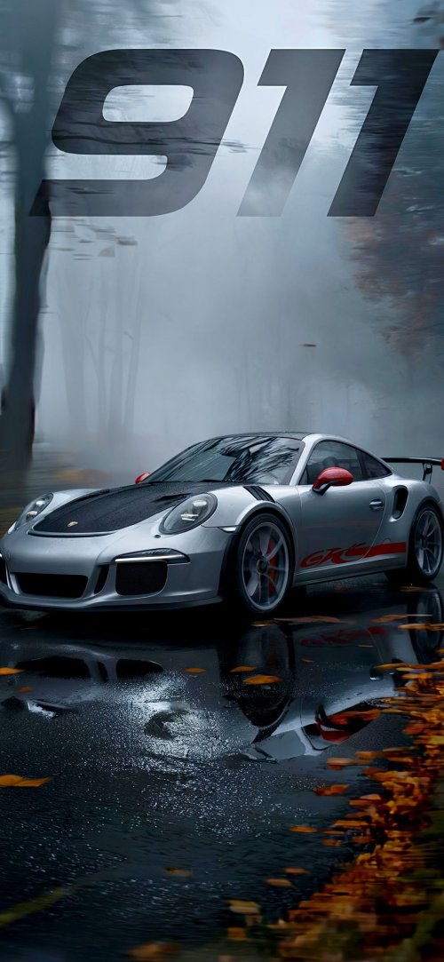 Porsche 911 Rainy Road