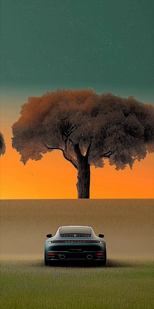 Porsche Tree Sunset - Related OpersCraft wallpaper