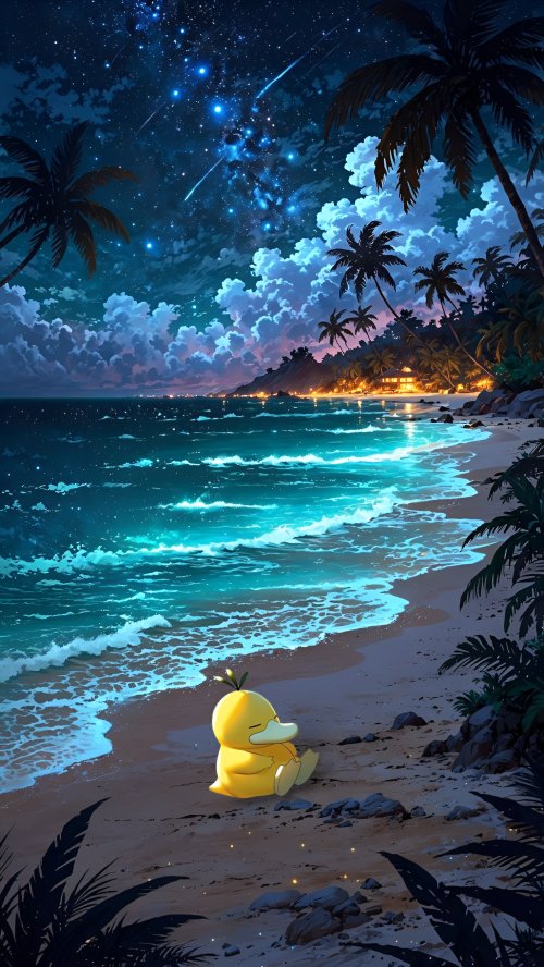 Psyduck Beach Night - Related OpersCraft wallpaper