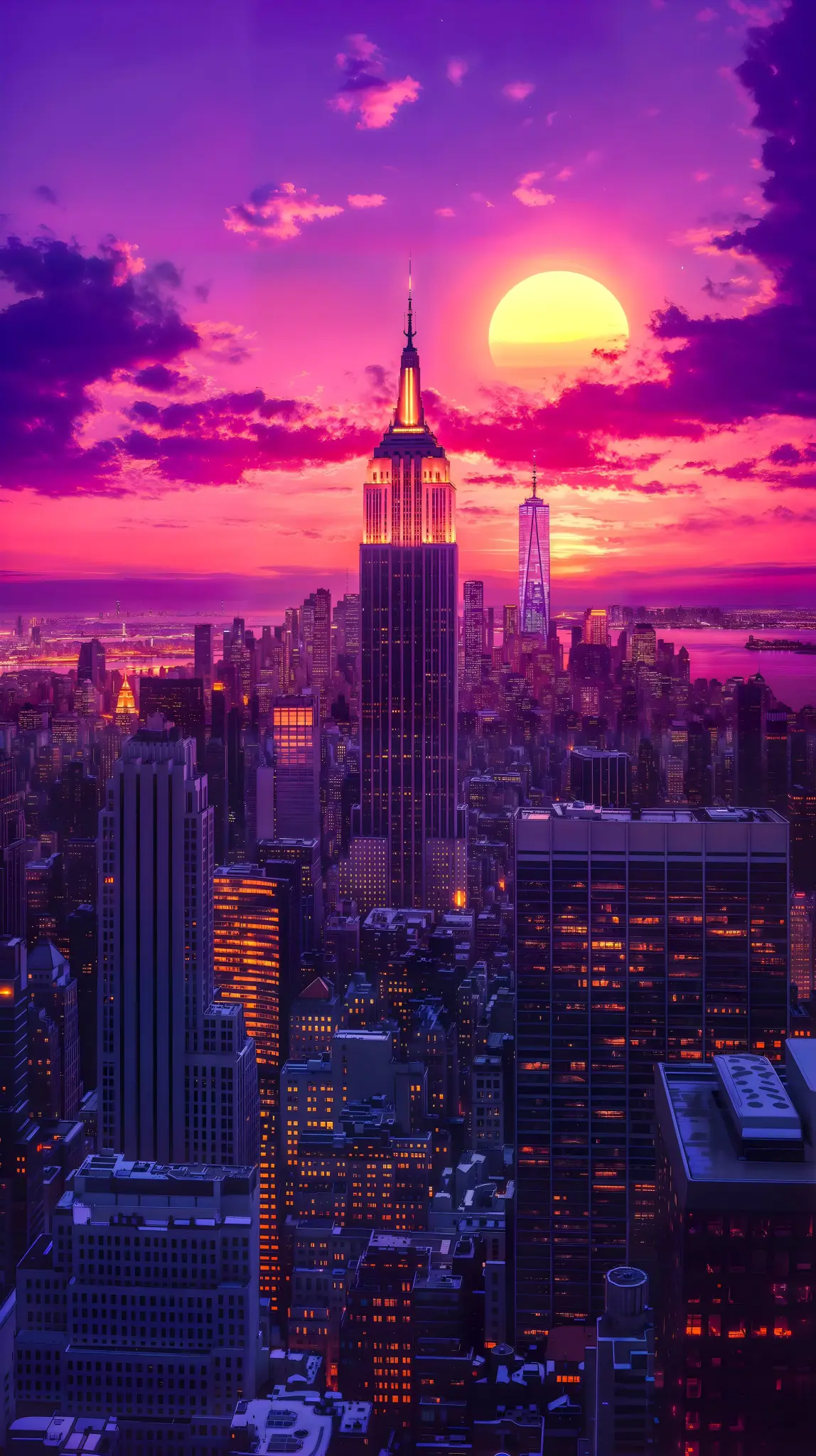 Purple New York Sunset - Related OpersCraft wallpaper