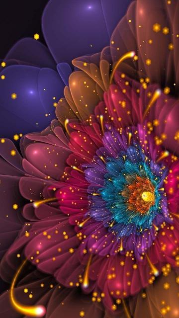 Radiant Fractal Bloom - random Wallpaper