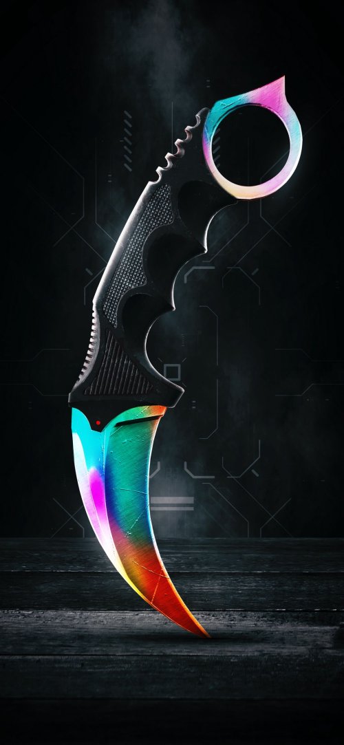 Rainbow Karambit Knife Display - Related OpersCraft wallpaper