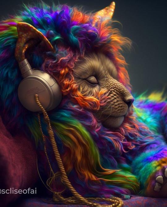 Rainbow Lion Lullaby - animals Wallpaper