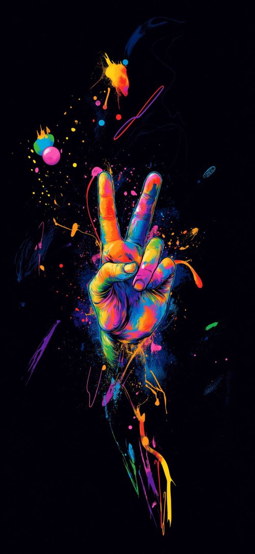 Rainbow Peace Hand