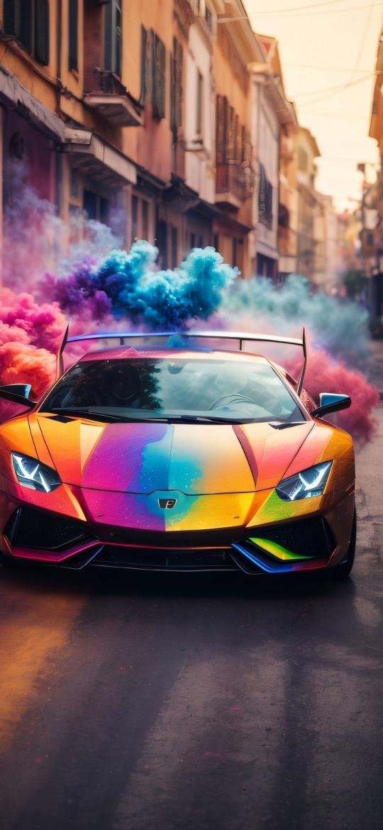 Rainbow Smoke Lamborghini - Related OpersCraft wallpaper