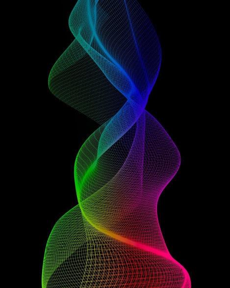 Rainbow Wireframe Wave - Related OpersCraft wallpaper