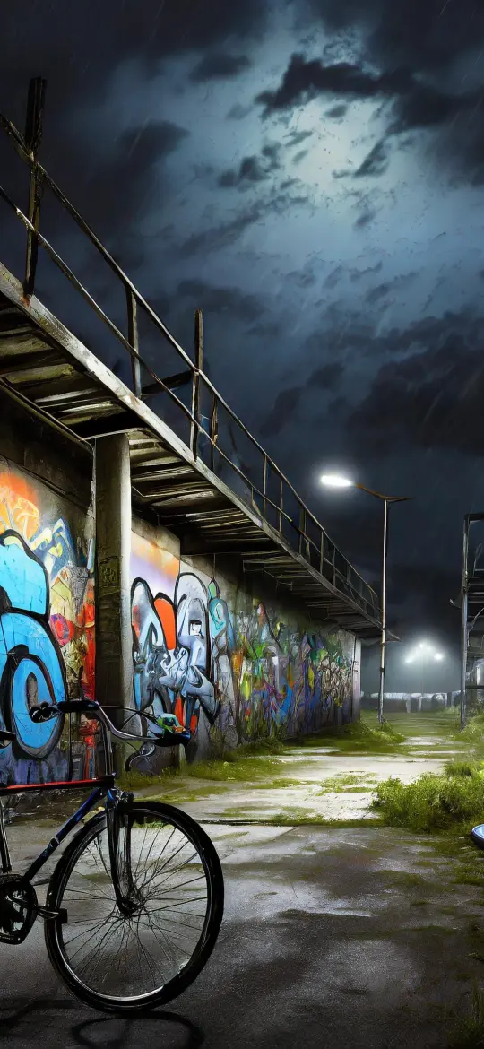Rainy Graffiti Alley Ride - Related OpersCraft wallpaper