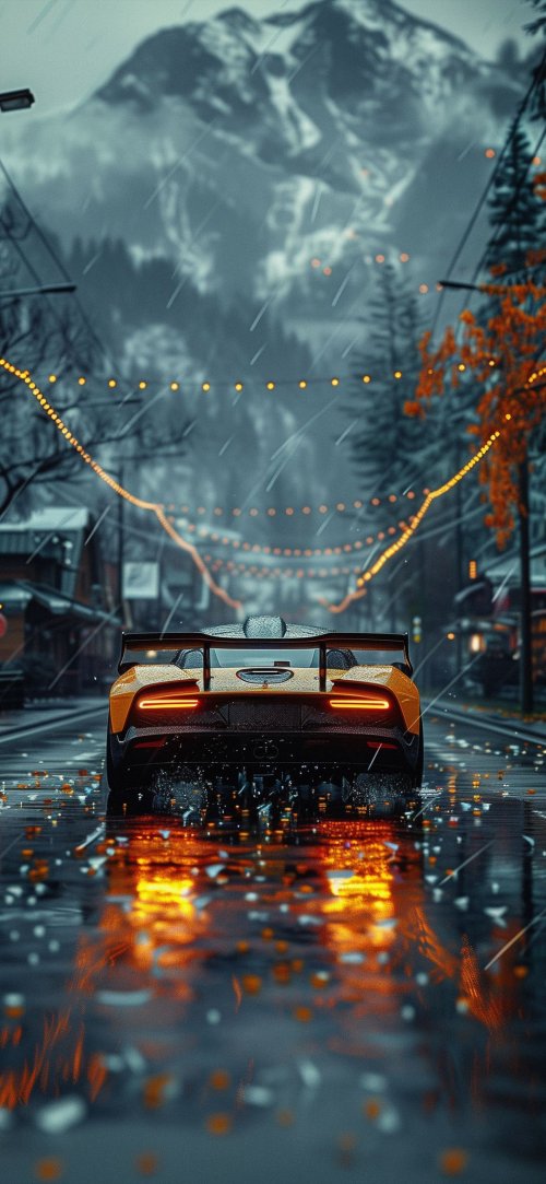 Rainy Mountain Car Drive - Related OpersCraft wallpaper
