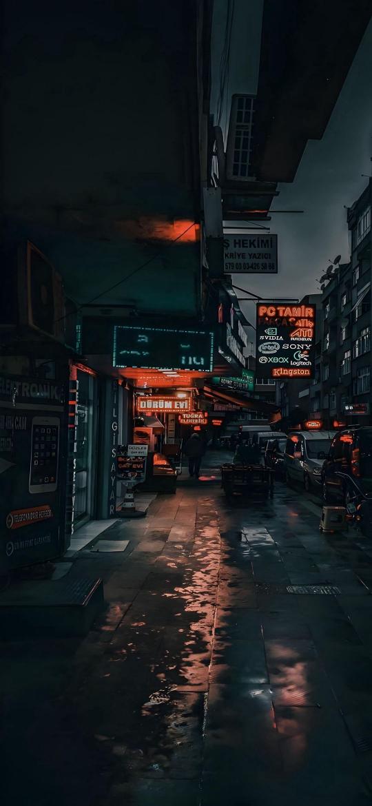 Rainy Neon Cityscape - Related OpersCraft wallpaper
