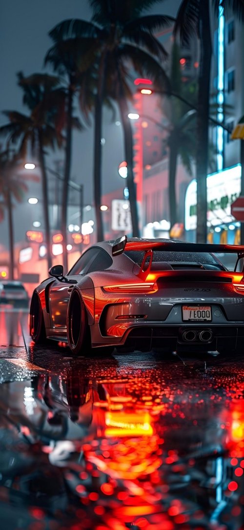Rainy Night Sports Car - Related OpersCraft wallpaper