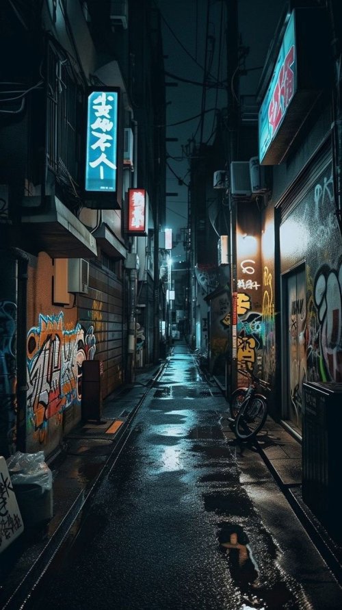 Rainy Tokyo Alley
