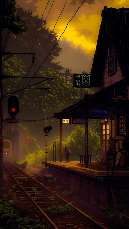 Rainy Train Station - Related OpersCraft wallpaper