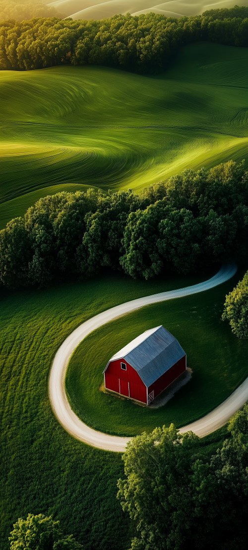 Red Barn Countryside - nature Wallpaper