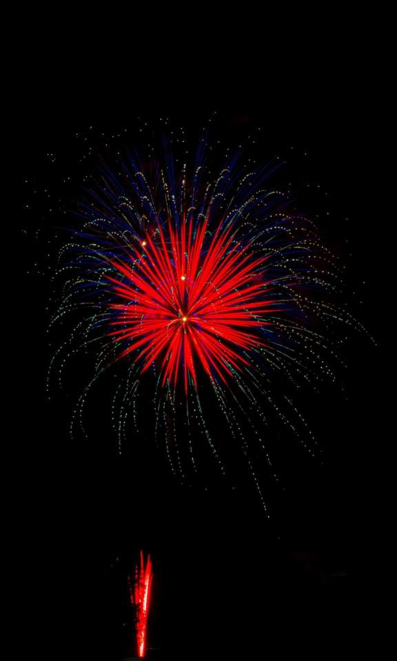 Red Burst Fireworks Display