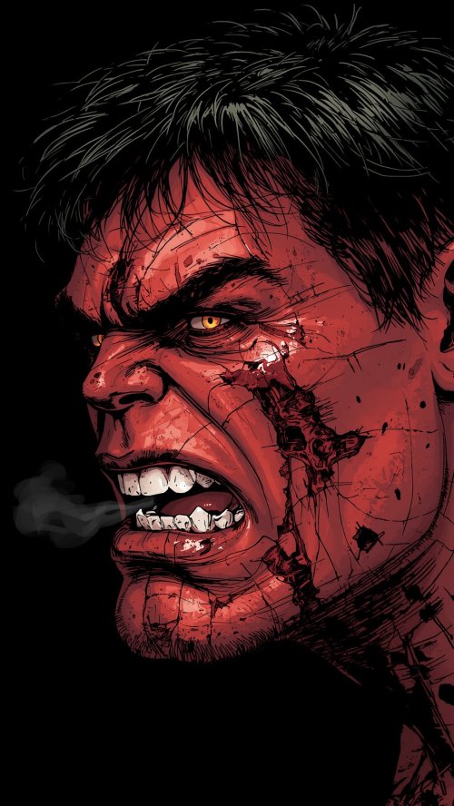 Red Hulk Intense Close-up