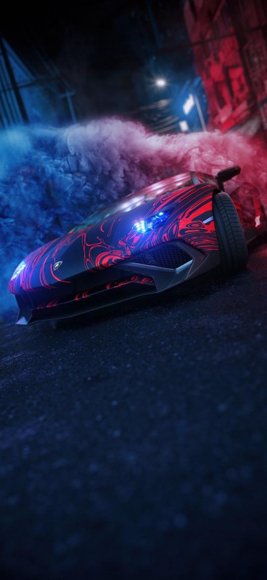 Red Lamborghini Night Drive - Related OpersCraft wallpaper