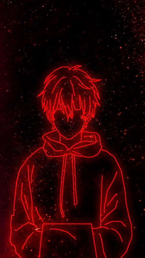 Red Neon Anime Boy - Related StockWalls wallpaper