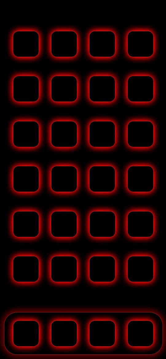 Red Neon App Grid