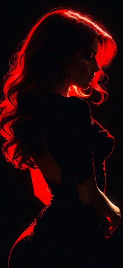 Red Neon Silhouette