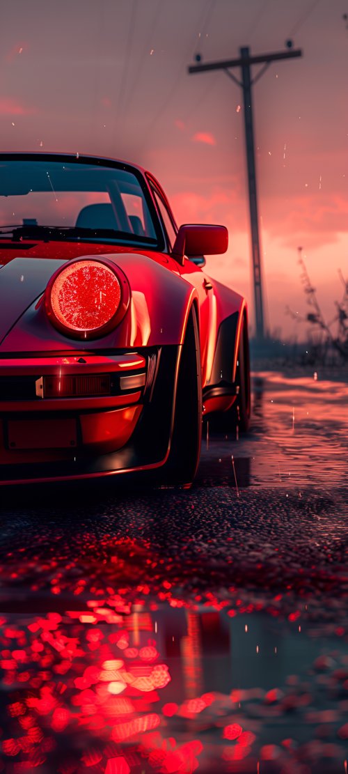 Red Porsche on Wet Road - Related OpersCraft wallpaper