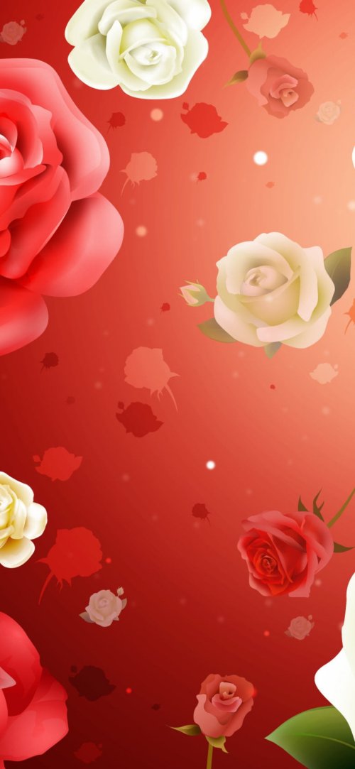 Red Rose Romance - floral Wallpaper