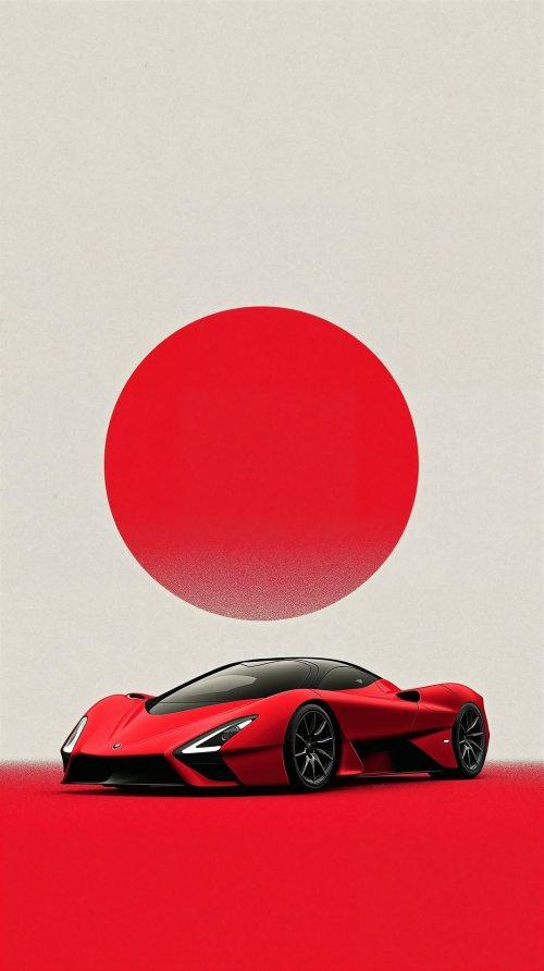 Red Supercar & Red Sun - Related OpersCraft wallpaper