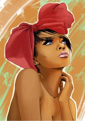 Red Turban Beauty - girl Wallpaper