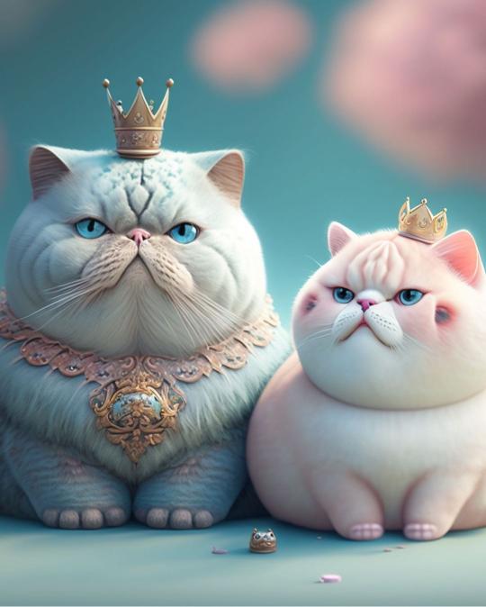 Regal Cats with Crowns - Related OpersCraft wallpaper