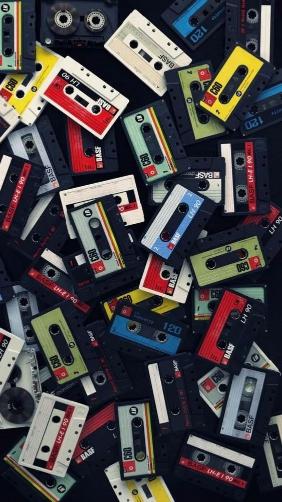 Retro Cassette Tape Pile